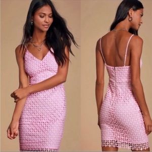 NWT pink lulus geometric lace tank cute mini dress